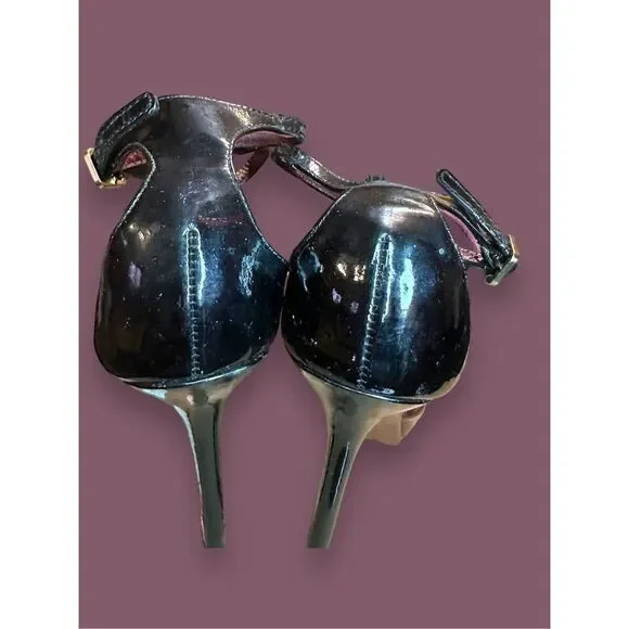 Tory Burch Burgundy Patent Leather Heels Sz 8.5M - Picture 7 of 8